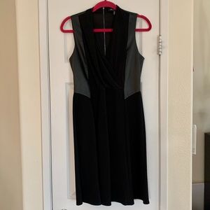 NWOT Kenneth Cole Black Dress with Faux Leather